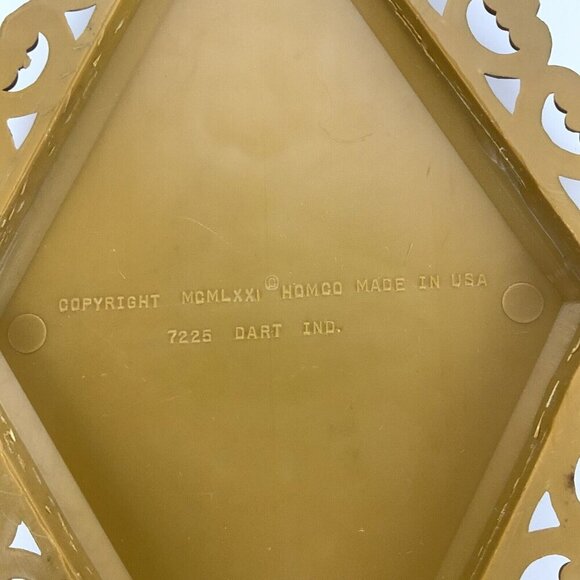 Vintage 1971 Homco Gold Gilt Diamond-Shaped Wall Plaques Set Of 2 - Picture 5 of 6